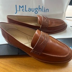 Brand new J McLaughlin brown loafers size 6.5.